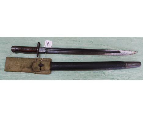 A British model 1907 bayonet (Australian) by Lithgow with scabbard and webbing frog