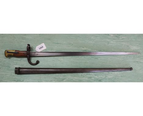 A French model 1874 (Gras) bayonet dated 1875 with scabbard, a very good example