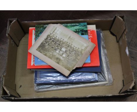 Two volumes of Uniforms of the British Army (one with dust jacket) together with other ephemera and four mounted Victorian mi
