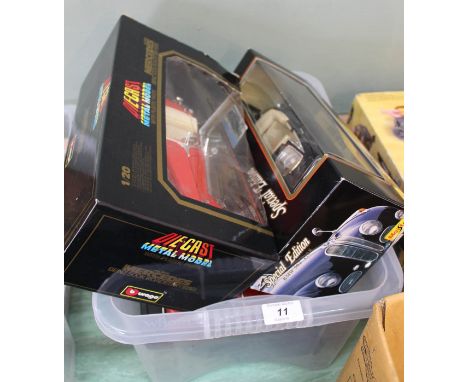 A boxed large scale Maisto, Burago and other die cast models, boxed and unboxed