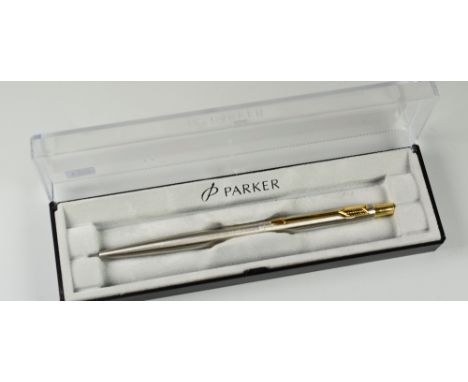 MODERN (2001) STAINLESS STEEL PARKER CLASSIC FLIGHTER GT BALLPOINT PEN in original box