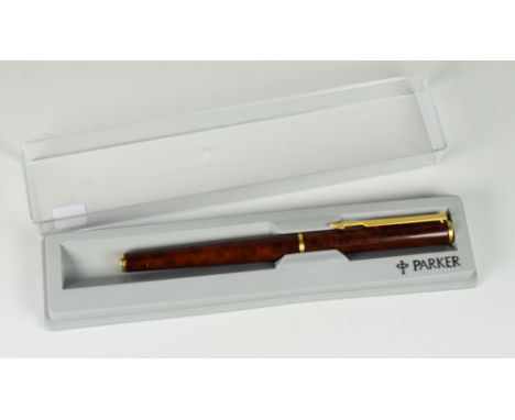 VINTAGE LAQUE THUYA PARKER ARROW FOUNTAIN PEN with gold plated nib &amp; trim, in Parker box