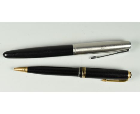 VINTAGE BLACK PARKER 21 FOUNTAIN PEN &amp; BLACK PARKER DUOFOLD MECHANICAL PENCIL