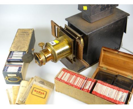 BRITISH MADE WB &amp; SON LIMITED MAGIC LANTERN WITH A VAST COLLECTION OF MAGIC LANTERN SLIDES to include Scotland &amp; Nort