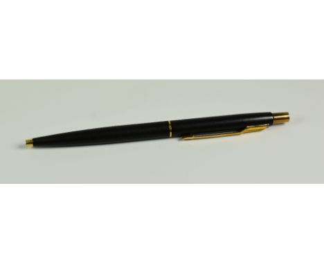 MODERN MATT BLACK PARKER CLASSIC BALLPOINT PEN with gold plated trim, date stamped 1992