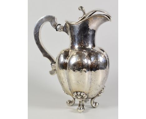 NORWEGIAN SILVER COFFEE POT BY DAVID ANDERSEN, of lobed form raised on four scroll feet. Fully hallmarked with additional ini