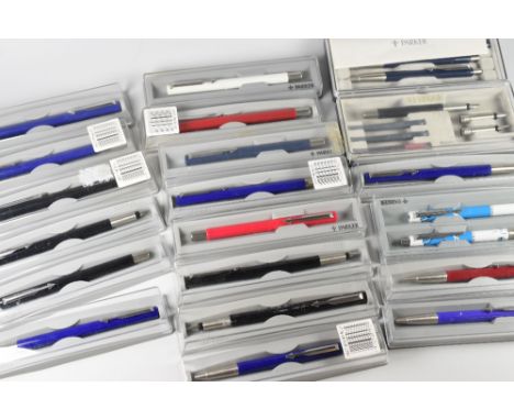 COLLECTION OF MODERN PARKER VECTOR PENS including nine fountain pens (five black, three blue, one gunmetal), three ballpoint 