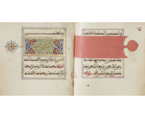 A North African portable prayerbook, probably Morocco, circa 1800, 300ff. approx. Arabic manuscript on paper, with 7ll. of ne