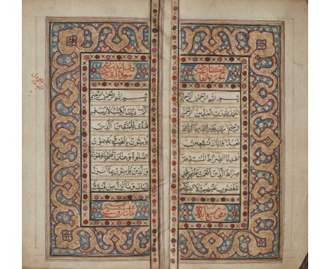 A Qur'an, Kashmir, North India, early 19th century, Arabic manuscript on paper, 439ff., with 12 lines of elegant black naskh 