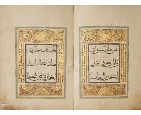 Juz 20 of a Chinese Qur'an, China, 19th century,Surah an-Naml (27), v.60 to surah al-‘Ankabūt (29), v.44, Arabic manuscript o