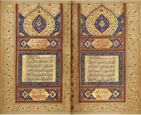 A Qajar miniature Qur’an and Qajar fitted steel case, Iran, circa 1880, Arabic manuscript on paper, 196ff., with 20ll. of nea