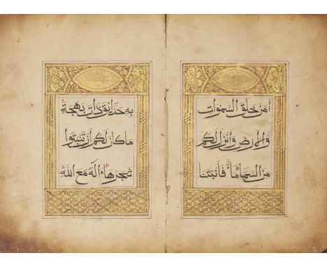 Juz 20 of a Chinese Qur'an, China, 19th century,Surah An-Naml (27), v.60; to surah al-‘Ankabūt (29), v.44., Arabic manuscript