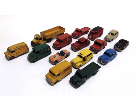 ASSORTED DINKY DIECAST MODEL VEHICLES  circa 1950s, variable condition (four cars repainted), all unboxed, (15). 