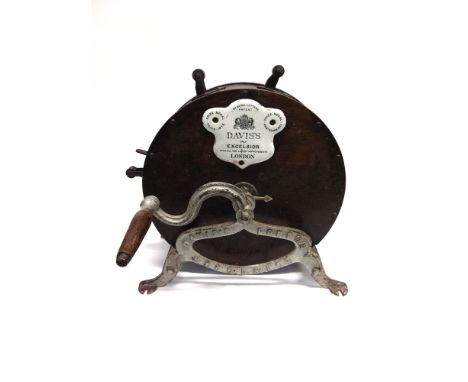 A VICTORIAN KNIFE CLEANER  with ceramic makers plaque for 'Davis's Excelsior'