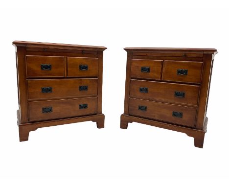 Pair of hardwood lamp chestsDimensions: Height:&nbsp;76cm&nbsp; Length/Width:&nbsp;74cm&nbsp; Depth/Diameter:&nbsp;43cm