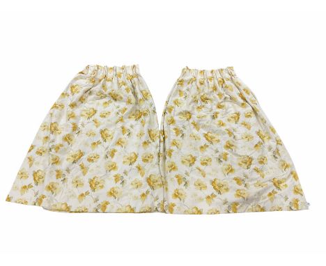 A pair of Jane Churchill floral interlined curtains, Width 330cm x Drop 210cm overall each curtain