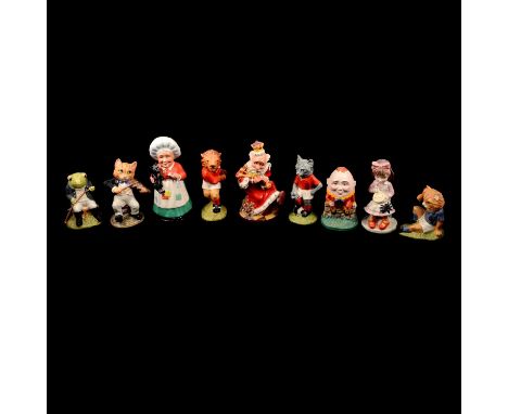 Collection of Royal Doulton and Beswick limited edition figurines:five from the Nursery Rhyme Collection, DNR1 Humpty Dumpty,