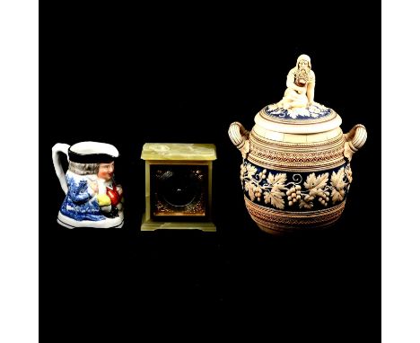 A collection of ceramics, Masons Mandalay etc, W Chaffers Marks &amp; Monograms on Pottery &amp; Porcelain, green onyx clock,