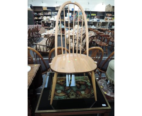 A light Ercol hoop and stick back dining chair , chopped down from armchair