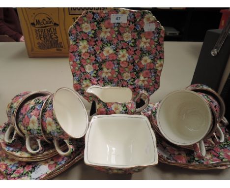 A 1920's design chintz tea service by Royal Winton in the Florence pattern