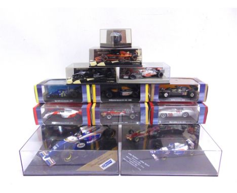 TEN 1/43 SCALE DIECAST MODEL FORMULA 1 RACING CARS  by Minichamps (3), Atlas (6), and Onyx (1), including a two model Graham 