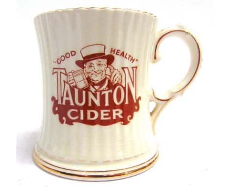 BREWERIANA - A RARE WADE STAFF-ISSUE TAUNTON CIDER MUG  'presented in recognition of outstanding devotion to duty at Taunton 