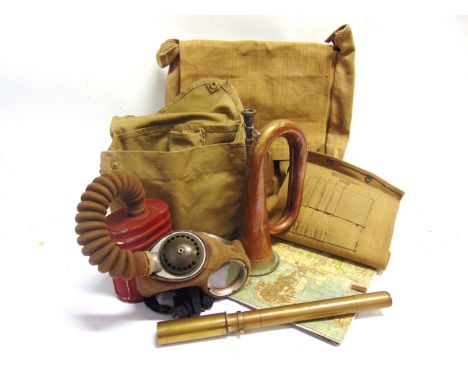 ASSORTED SECOND WORLD WAR BRITISH KIT &amp; EQUIPMENT  comprising a brass Telescope Sighting No.22C Mk II, dated 1943; a copp