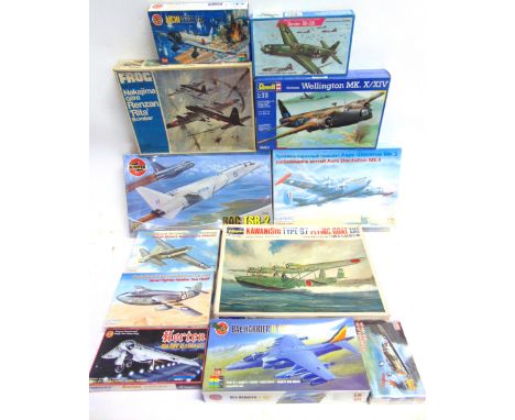 TWELVE ASSORTED 1/72 SCALE UNMADE PLASTIC AIRCRAFT KITS  each boxed (two still factory shrink-wrapped).