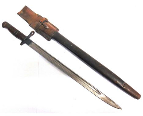 A GREAT WAR BRITISH 1913 PATTERN BAYONET  by Remington, the 43cm blade marked to the ricasso '1913 / 2 16 / REMINGTON' (to on