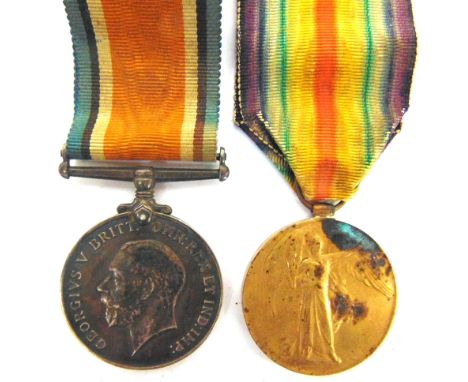 A GREAT WAR PAIR OF MEDALS TO PRIVATE H.J. MASTERMAN, KING'S ROYAL RIFLE CORPS  comprising the British War Medal 1914-20 and 