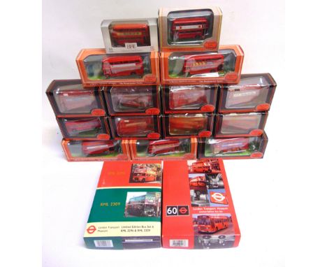 SEVENTEEN 1/76 SCALE EXCLUSIVE FIRST EDITIONS 'LONDON TRANSPORT' DIECAST MODEL BUSES  including two gift sets, each mint or n