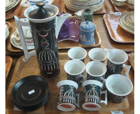 15 piece Portmeirion 'Magic City' coffee set designed by Susan Williams Ellis. (B.P. 21% + VAT) 