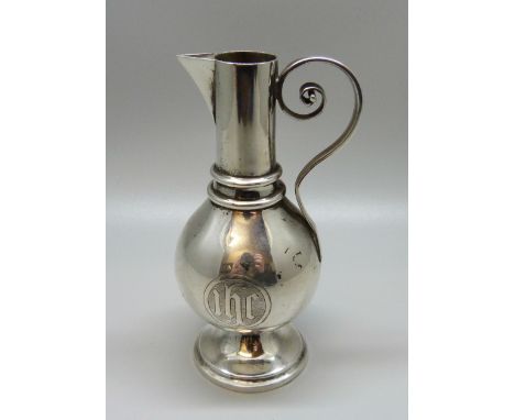 A silver communion jug/flask, London 1872, 83g 