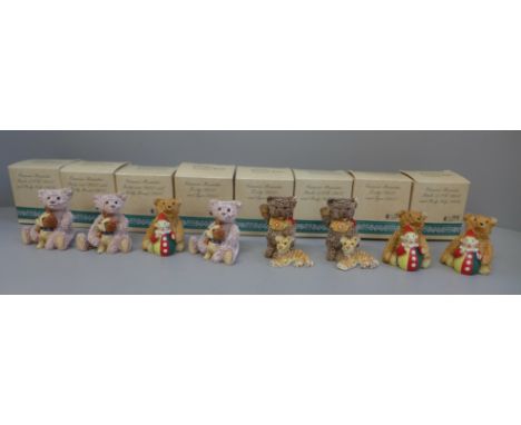 Eight Steiff ceramic bears 