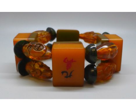A vintage Mahjong counter bracelet 