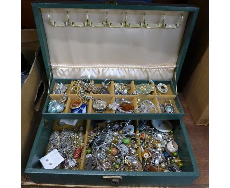 A caddy of costume jewellery 