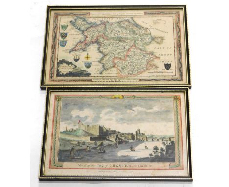 Hogg After Walpole.  Map of North Wales, 24cm x 36cm, and a print of The City of Chester, also published by Hogg.