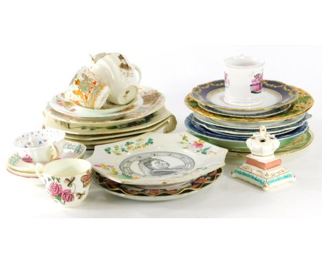 A collection of Victorian commemorative ceramics, to include plates, cups, etc.