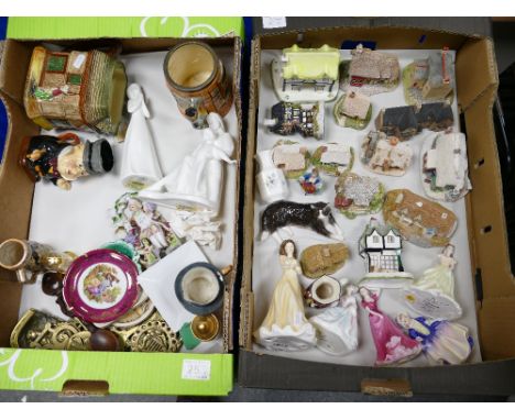 A mixed collection of ceramic items to include - Coalport and Royal Doulton small lady figures, similar Images figures, Royal