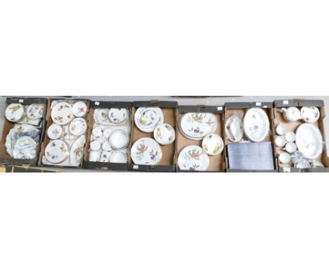 A large collection of Royal Worcester dinner  tea ware in the Evesham design, comprising plates, bowls dishes, cruets, cutler