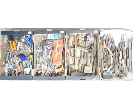 A good quantity of vintage tools, mostly woodworking. (4 trays) 