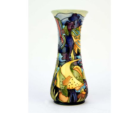 A Moorcroft vase in the 'Martinique' pattern designed by Jeanne McDougall, dated 1998, decorated with tropical fish in coral,