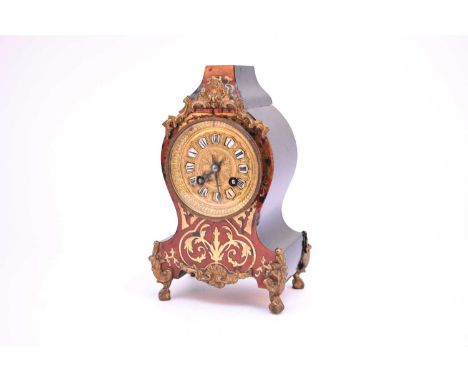 A French Louis VX style boulle mantel clockLate 19th century, the gilt dial with enamelled Roman numerals, the eight-day move