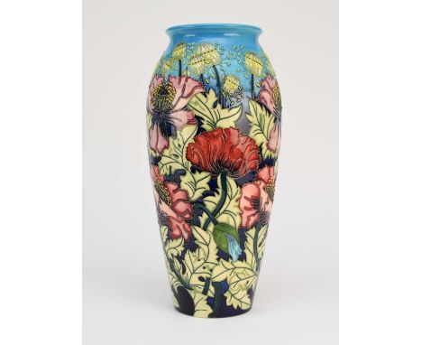 A large Moorcroft vase in the 'Scarlet Cloud' pattern designed by Rachel Bishop, a limited edition numbered 93 of 350, dated 