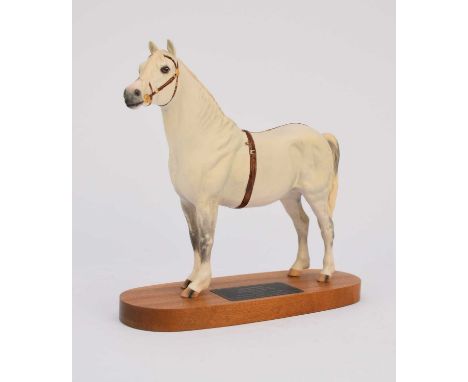 A Beswick Champion Welsh Mountain Pony 'Gredington Simwnt', Connoisseur series, model 2541A, light grey matt, on plinth base 