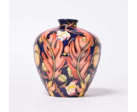 A Moorcroft Trial vase designed by Emma Bossons, decorated with Acorns and Foliage, dated 2001, later turned into a limited e