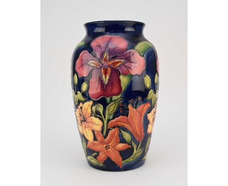 A large Moorcroft vase in the 'Tigris' pattern designed by Rachel Bishop, dated 1993, additionally signed by John Moorcroft, 