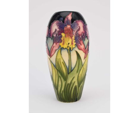 A Moorcroft vase in the 'Orchid' pattern, designed by Nicola Slaney, a limited edition numbered 78/100, dated 1998, artist si