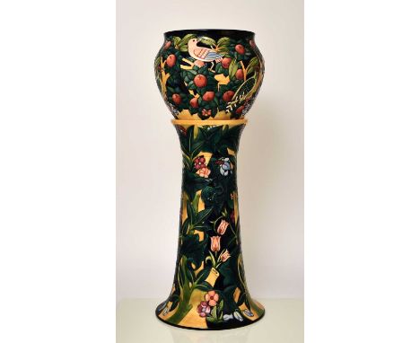 A Moorcroft Prestige jardiniere and stand in the ‘Tree Bark Thief’ pattern, designed by Rachel Bishop, a limited edition 40 o