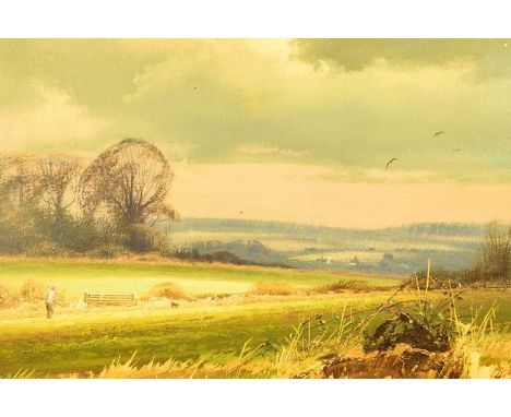 Christopher Osborne (b.1947) April Light, signed lower left, oil on board, 25 x 34 cm, frame 38.5 x 49 cm, together with a fu